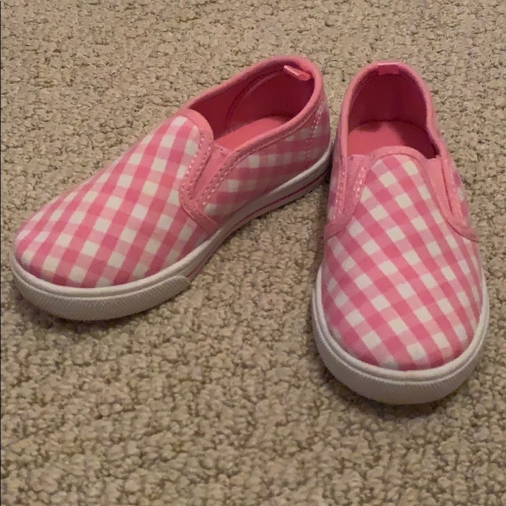 Pink Check slip on sneaker Little Girl size 9
